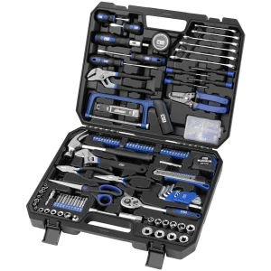 198Pcs Hand Tool Set DIY Home Repair Tool Kit Woodworking Tools Bag Car Repair Tool Set Wrench Saw Screwdriver