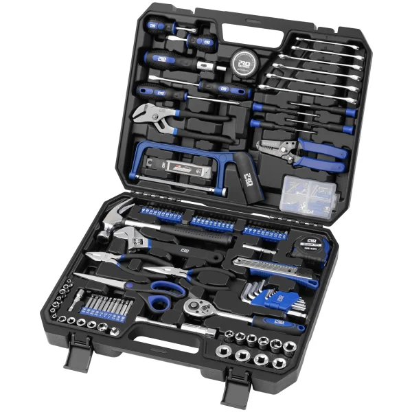 198Pcs Hand Tool Set DIY Home Repair Tool Kit Woodworking Tools Bag Car Repair Tool Set Wrench Saw Screwdriver