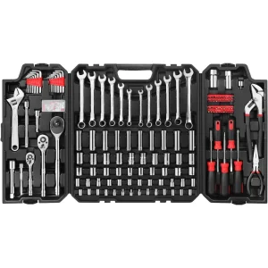 248 Pieces Mechanics Tool Set, General Purpose Mixed Sockets and Wrenches, Hand Tool Set Auto Repair Tool Kit with Storage Case