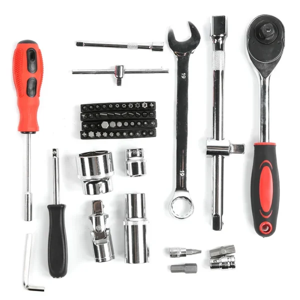 215Pcs Ratchet Wrench Set 1/4in 3/8in 1/2in Socket Set Tool Case Hand Tool Kits Box LPD00057 - Image 3