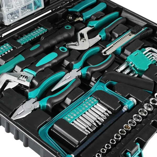 198 Piece Tool Box, Hand Tool Set, Ratchet Socket Tool Set, Screwdriver Set, Home Car Repair Tool, Universal - Image 2