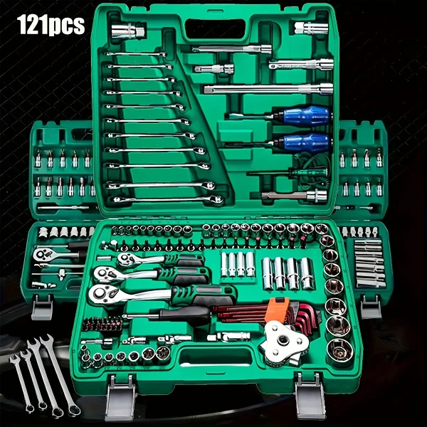 1/2,1/4,3/8 Inch Drive Ratchet Wrench Set,108/121/151pcs Drive Socket Set, With S2 & CR-V Sockets,Metric Hex Bit Socket Set